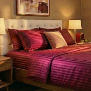 Luxury Maroon Hotel-Style Duvet Cover & Comforter Set